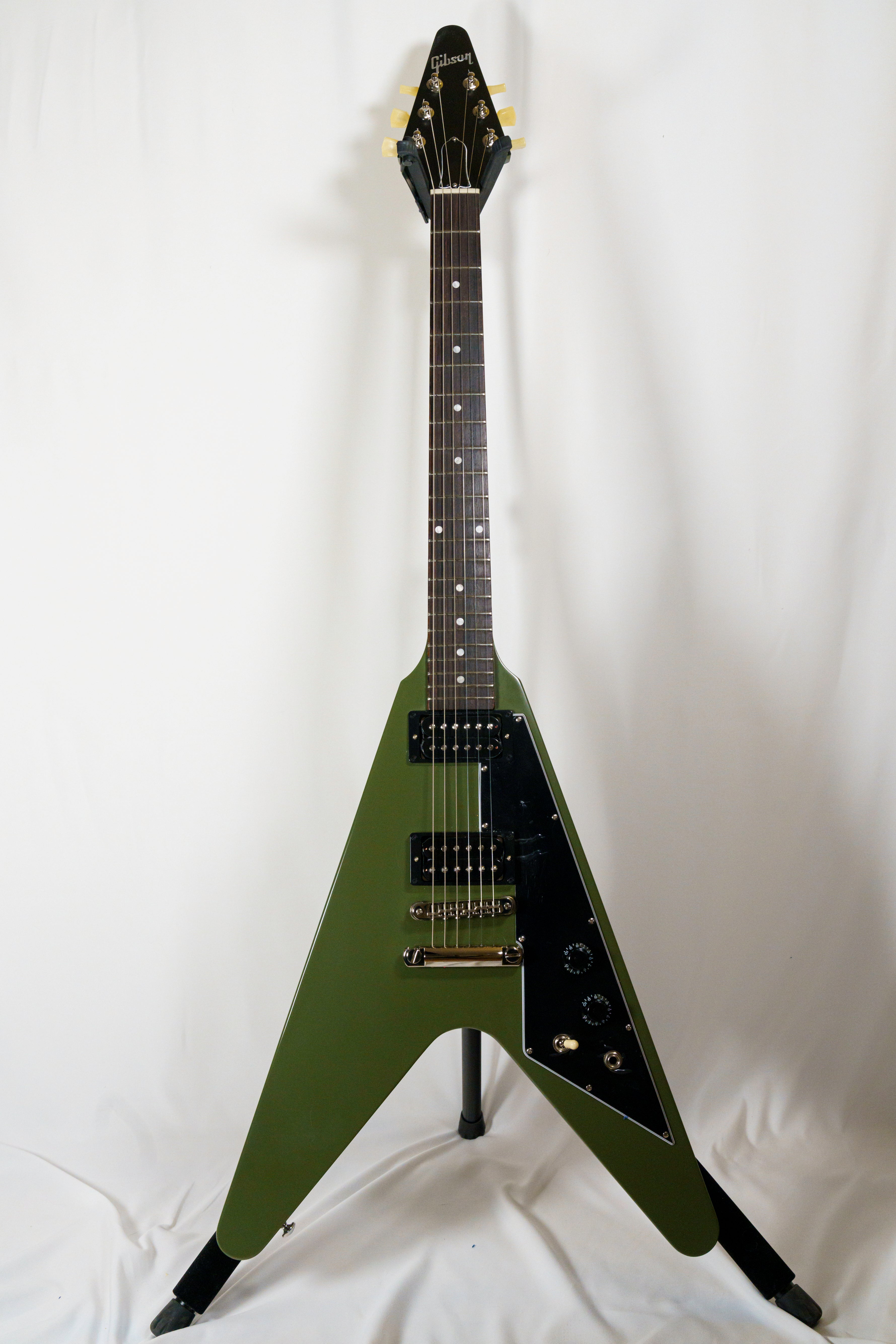 2021 Gibson Flying V Tribute – Rare "Worn Olive Drab" Exclusive (MINT / NOS)